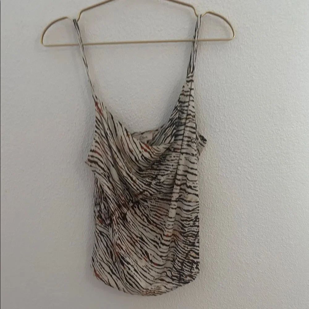 Elan -Zebra Print modal Camisole in Black and Cream - Size Medium